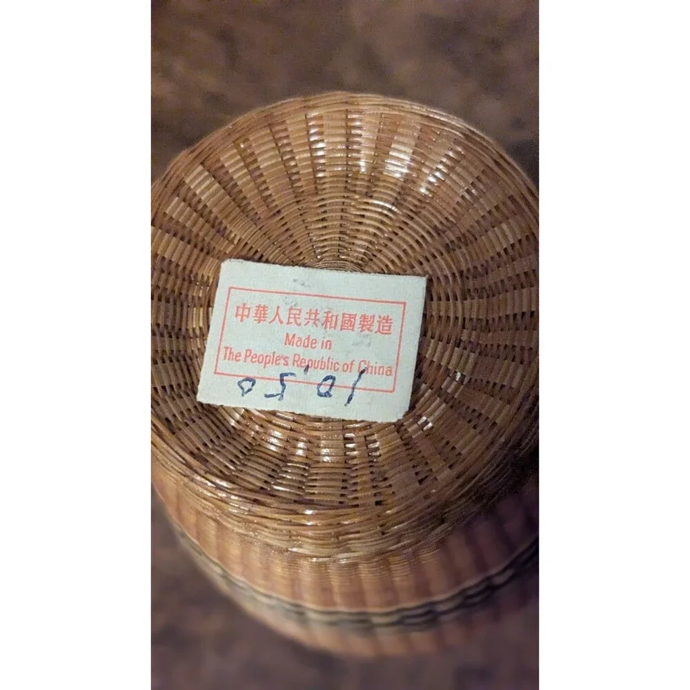 VTG Peoples Republic Of China Bamboo Weave Over Porcelain 6